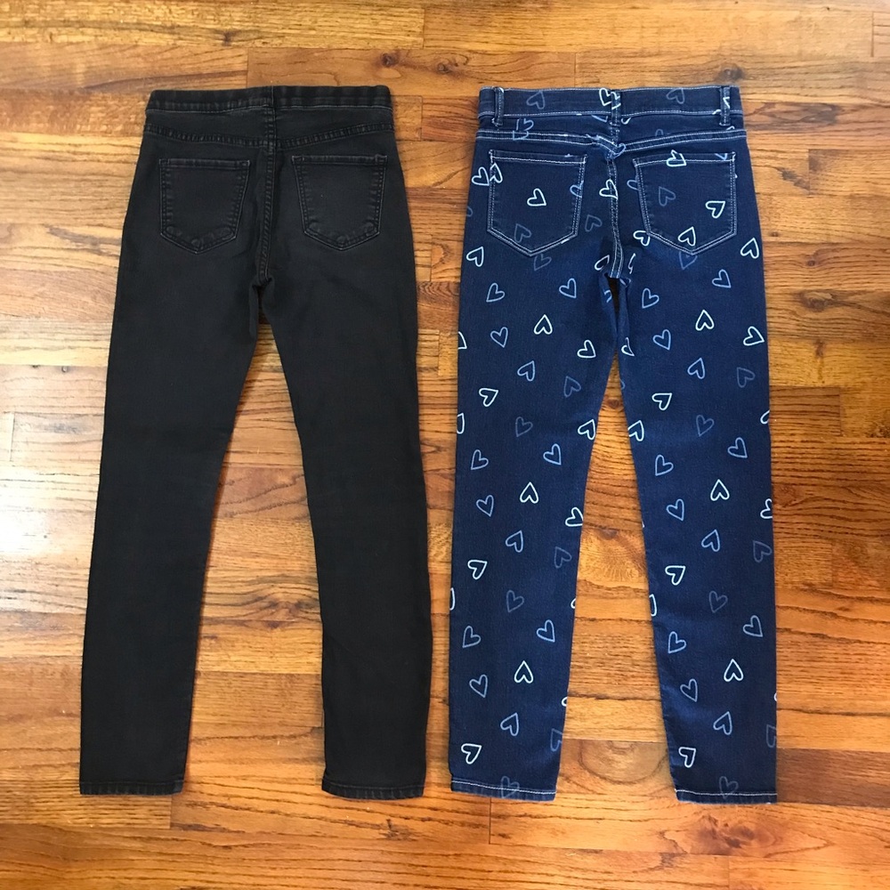 Girls Denim Black / Blue Jean Pant Bundle
H&M Black Jegging Legging 
Heart NWOT